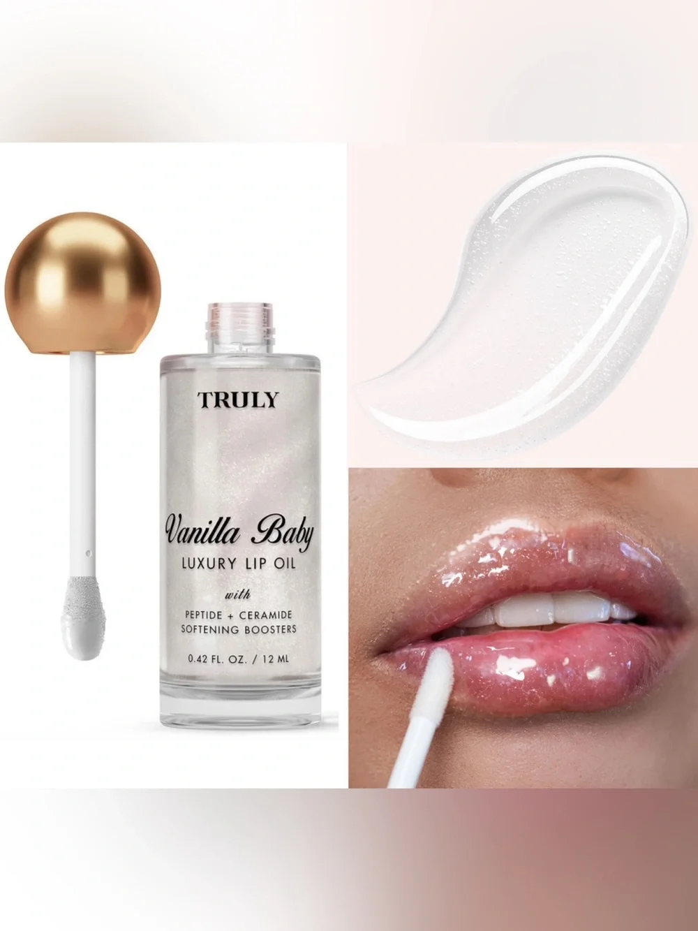 Truly Luxury Plumping Peptide Lip Oil (Vanilla Baby) New 12 ml / 0.42 fl oz